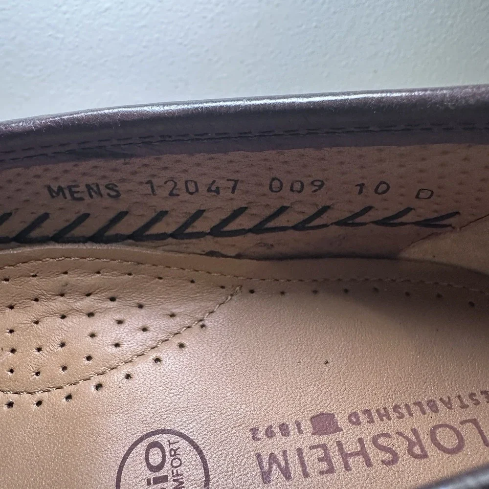 Mens FLORSHEIM Sz 10 Bio Comfort Brown Woven Texture Tasel Loafer Slip On Office